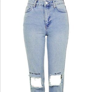 Topshop 'Love Me Forever Or Never' Moto Mom Jeans